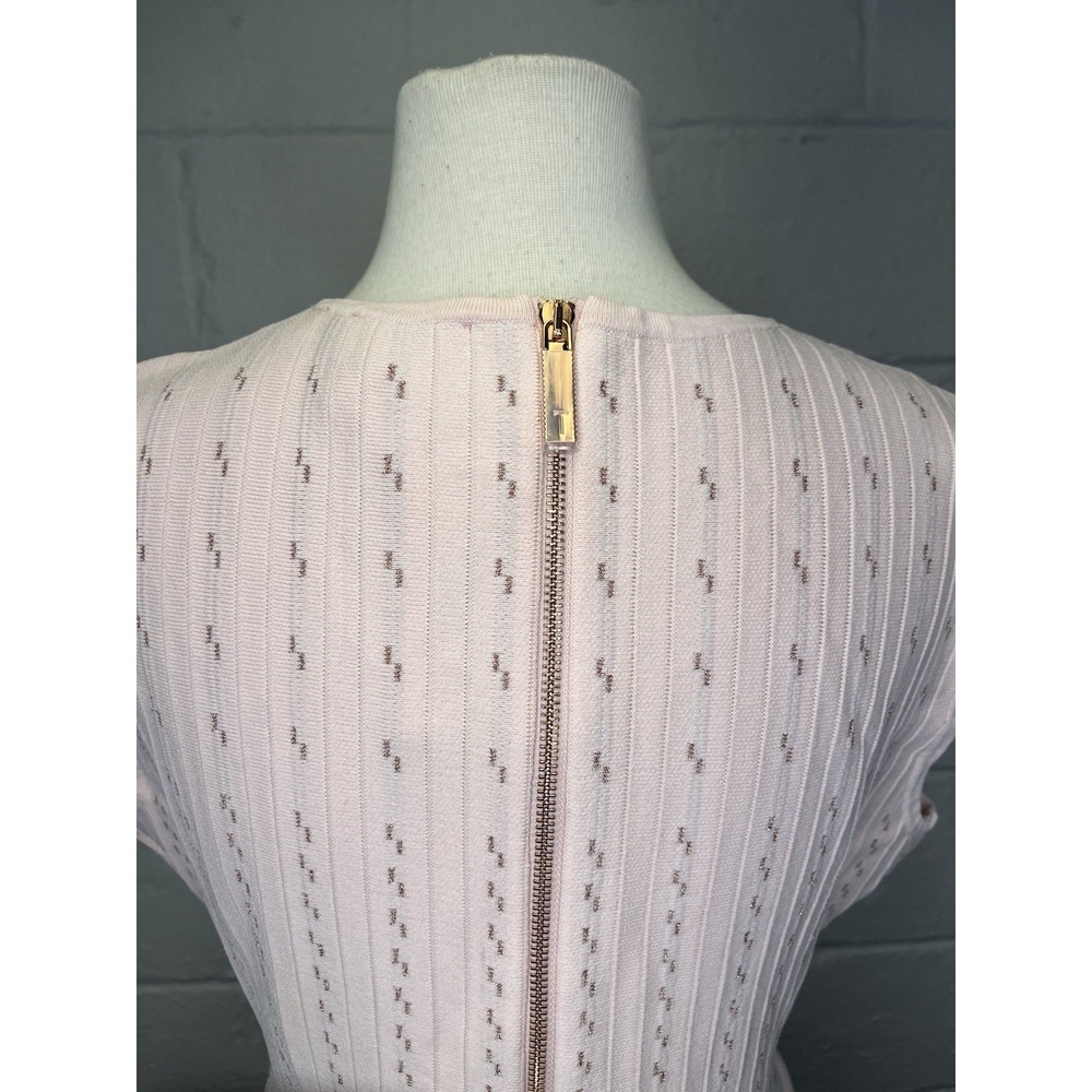 NWT Ted Baker Vellia Knit Skater Dress 5 Ballet Pink Rose Gold Interview Brunch - Picture 9 of 15